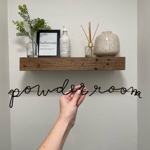 Hearth & Hand Powder room door sign bathroom decor wire wall script